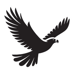 Graceful Hawk silhouette in dynamic motion – Hawk illustration – Minimalist Hawk vector – Bird silhouette

