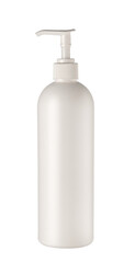 White plastic dispenser bottle isolated on transparent background
