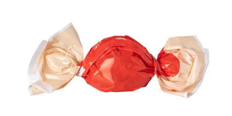 Wrapped candy with transparent background, showing festive treat