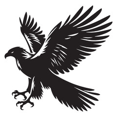 Sharp-eyed Hawk silhouette scanning the skies – Hawk illustration – Minimalist Hawk vector – Bird silhouette

