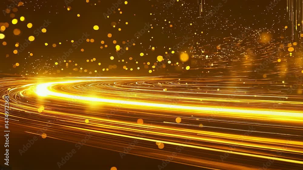 Poster Abstract Golden Light Trails and Bokeh
