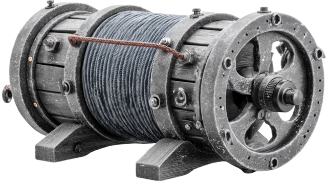 Vintage Machinery: This image presents an antique cylindrical machine, revealing its mechanical details and offering a glimpse into the past.