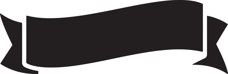 Ribbon banner icon silhouette. Ribbon silhouette vector isolated on white 