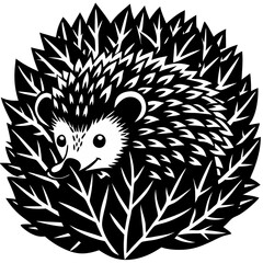hedgehog with a wreath