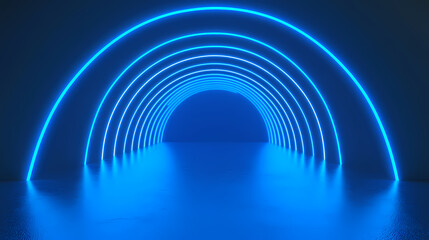Abstract Neon Light Tunnel