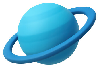 Exploring the solar system toy uranus 3d illustration in space transparent png for educational use