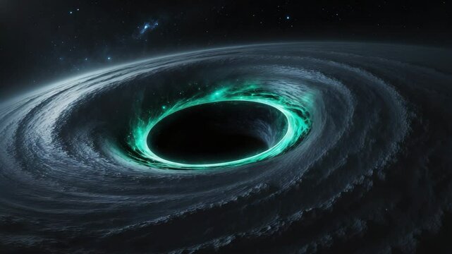 Black hole in deep space within a cosmic landscape. Elements of this image furnished by Ai.