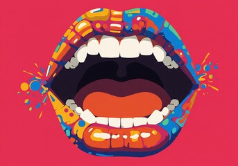 Artistic Open Mouth with Paint Effects