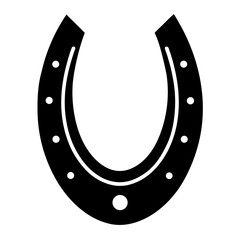 Isolated horseshoe black silhouette vector illustration
