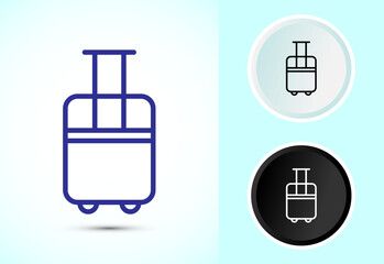 Luggage icon design illustration. Travel baggage icon sign in color black and white