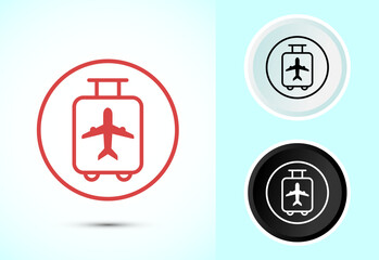 Luggage icon design illustration. Travel baggage icon sign in color black and white
