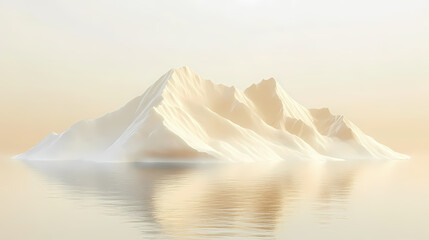 A Minimalist Digital Mountain in Pastel Hues