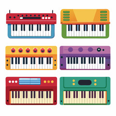 Fototapeta premium Six classic key instrument isolated on white background
