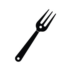 Simple black fork icon perfect for culinary art and related concepts on a clean white background for ease of use.
