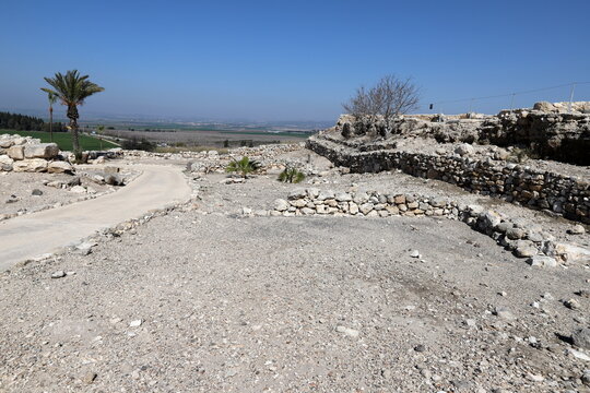 Excavations of the ancient city of Megiddo in the Jezreel Valley in Israel.