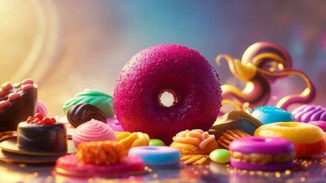 Donut ball filled with red bean paste