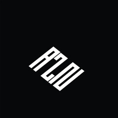 AZN letter logo design on black background.