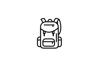Minimalist backpack icon outline design