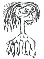 Fantasy sketchy monster hand drawn illustration