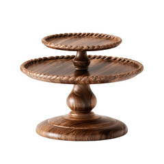 Elegant Two Tiered Wooden Cake Stand Rustic Charm Perfect for Dessert Display