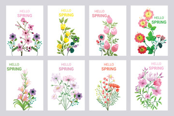 Set Of Floral Background, template, Cards, Ads Design