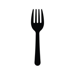 Simple black fork vector isolated on white background for culinary designs restaurant and food concepts