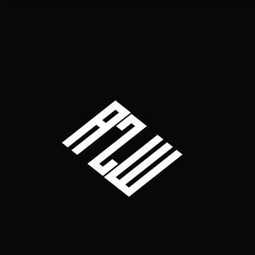 AZW letter logo design on black background.