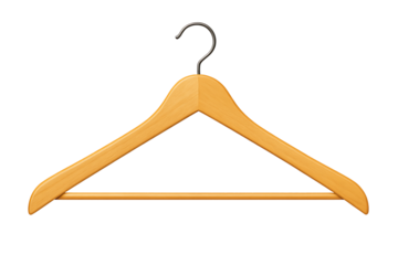 Wooden Coat Hanger Isolated on Transparent Background