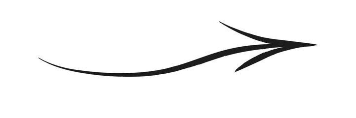 Handwritten black forward arrow