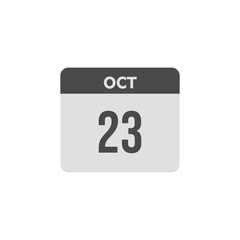 calender icon, 23 october icon with white background