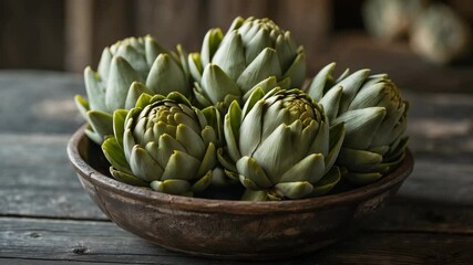 A rustic bowl filled with harvested artichokes showcases the beauty of fresh ingredients, embodying the experience that reflects slow living and culinary artistry.