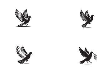 dove silhouette vector .beautiful dove vector design