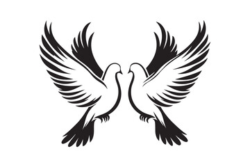dove silhouette vector .beautiful dove vector design