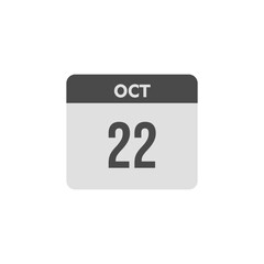 calender icon, 22 october icon with white background