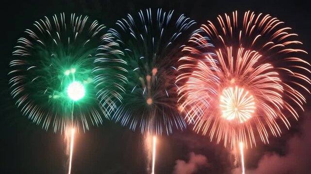 Abstract firework background with vibrant colors and free space for text. Celebration and anniversary theme