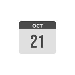 calender icon, 21 october icon with white background