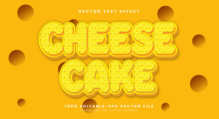Cute cheese cake editable text effect Template Suitable for cheese theme