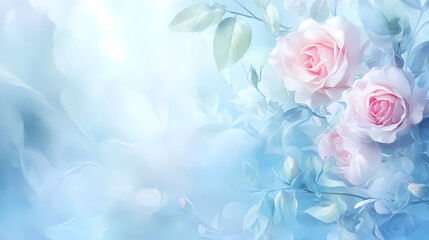 Delicate Pastel Roses in Soft Light