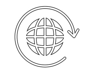Arrow Globe line art