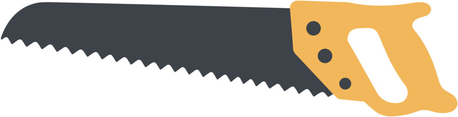 Hand Saw Illustration in Bright Colors Representing Tool Usage  