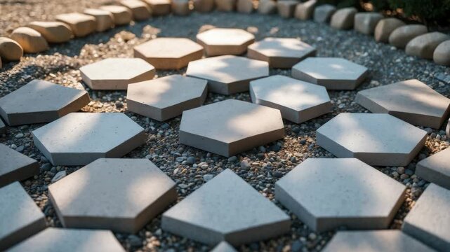 Setting decorative pavers in a circular layout