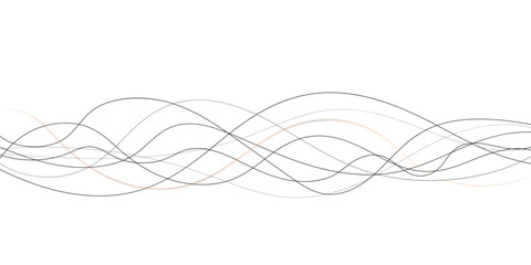Technology abstract lines on white background. Undulate Grey Wave Swirl, frequency sound wave, twisted curve lines with blend effect