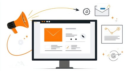 Digital communication system illustrated on a computer screen.