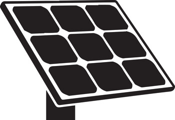 Solar Panel Silhouette Vector &ndash; Clean Black Renewable Energy Icon