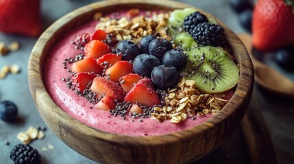 Healthy smoothie bowl with fresh fruits