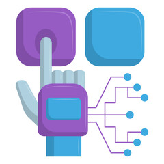 Robotic Hand Pressing Digital Button with Circuit Connection