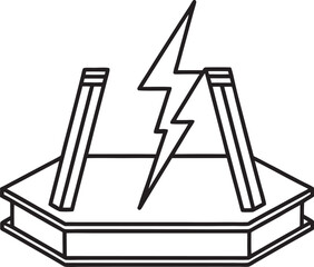 Thunderbolt shaped gym platform vector illustration