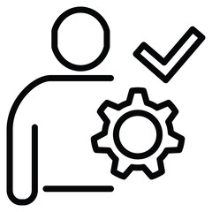 Self Management icon line vector illustration