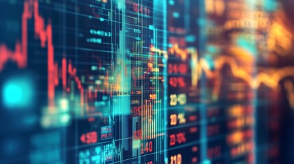 Market analysis trends financial sector data visualization digital environment close-up viewpoint investment insights