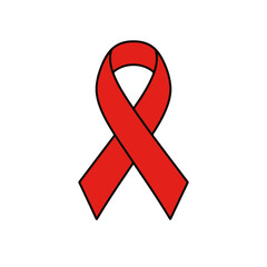 Red Awareness Ribbon Symbolizing Support and Solidarity  